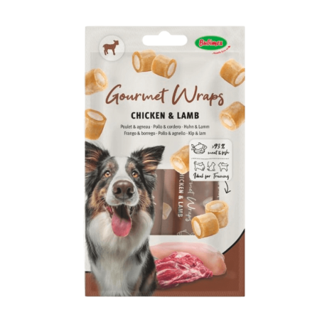 Wraps Pollo Cordero Perro cremosos 3 Tubos. Snack de alta proteína para medicación.