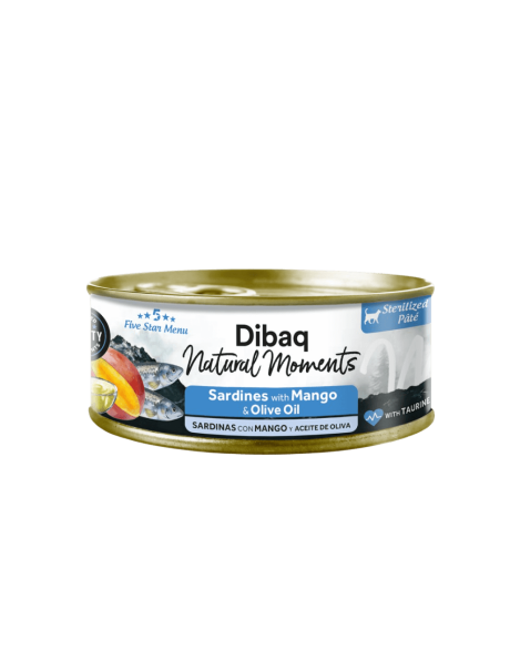 Lata Dibaq Sardinas Mango Gato. Paté húmedo esterilizado 70g con solo 1% de grasa.