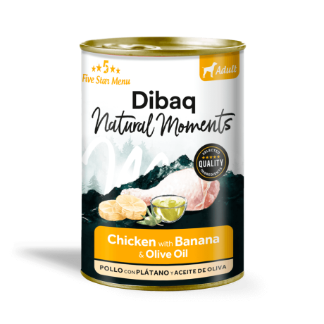 Dibaq Natural Moments 5 Star Pollo con Plátano 380g Paté Para Perros