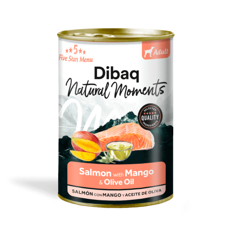 Dibaq Natural Moments 5 Star Salmón con Mango 380g Paté Para Perros