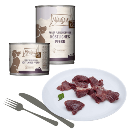 MjAMjAM Caballo Monoproteico Paté 800g para perros con alergias.
