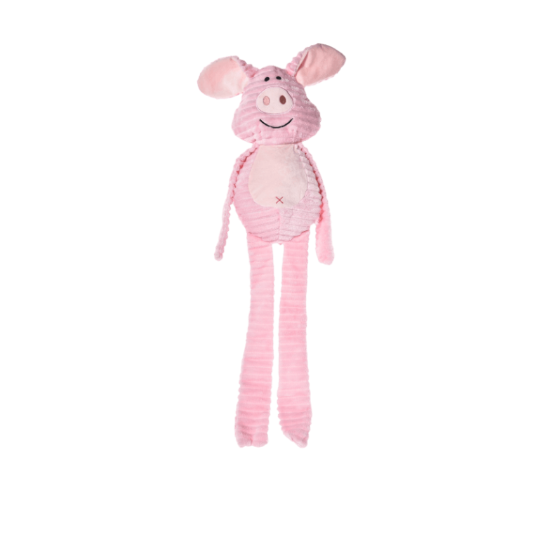 Peluche Cerdo XXL Sonido de 89cm. Juguete de felpa rosa para perros grandes.