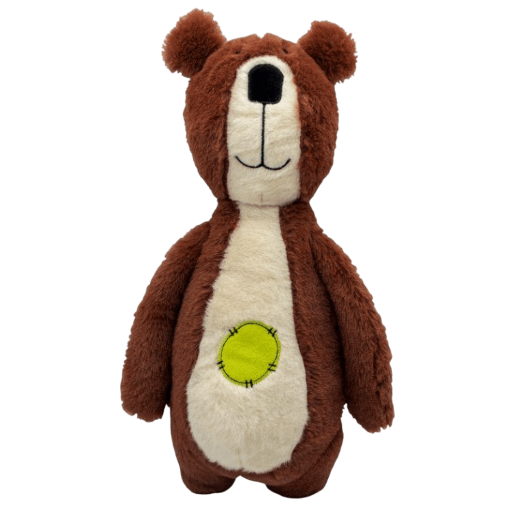 Peluche Oso Charly Sonido Bubimex (36cm) marrón, juguete seguro y grande para perros.
