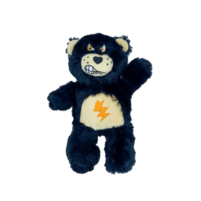 Peluche Oso Cuerda Perro Max (21cm) gris, con expresión enfadada y cuerda interna.