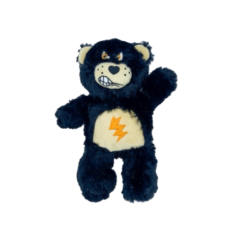 Peluche Oso Sin Sonido Max 21cm, gris con cuerda interna, para cachorros.