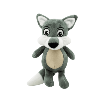 Peluche Perro Pequeño Sonido Lobo gris, 15cm para cachorros.