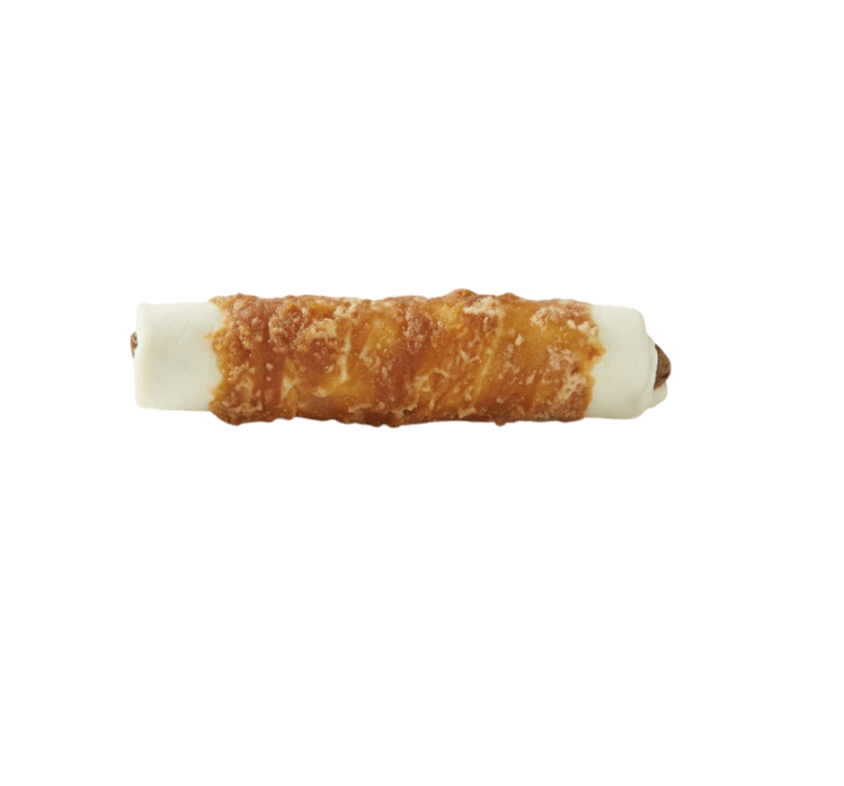 Roll Masticable Pollo Hígado de 18cm. Snack de piel de búfalo para higiene dental del perro.