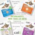 Toda la gama de arenas Catit Go Natural de cáscara de guisante: Multi-Cat, Sin Aroma, Lavanda y Vainilla