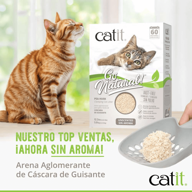 Arena Catit Go Natural Pea Husk aglomerante, top ventas, sin aroma, hecha de cáscara de guisante