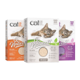 Tres cajas de arena Catit Go Natural: Vainilla, Sin Aroma y Lavanda, aglomerante de cáscara de guisante