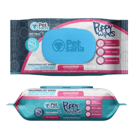 PetSana Puppy Wipes Sin Olor (100 unidades) Toallitas para Perros y Gatos