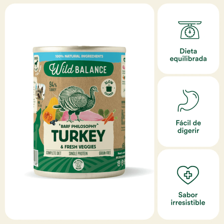 beneficios principales lata de pavo para perros digestibilidad