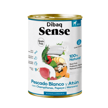 Dibaq Sense Pescado Blanco y Atún 380g Paté Para Perro