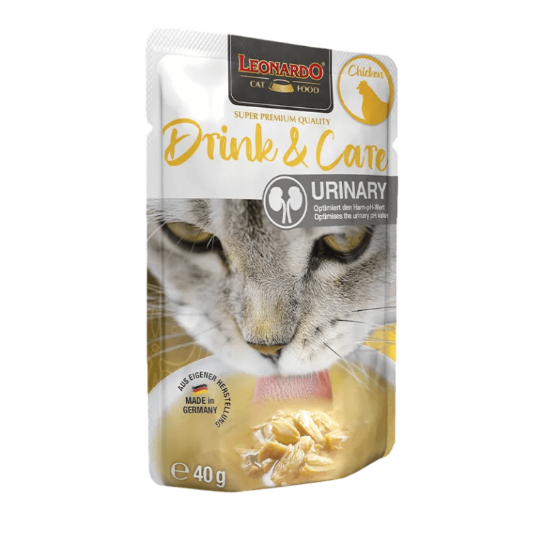 Leonardo Drink Urinary Gatos sobre de pollo para pH urinario e hidratación 40g.