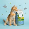 Gatito joven junto a un saco de 2kg de pienso natural Harper and Bone Kitten Flavours of the Farm en Piensos Anlú.