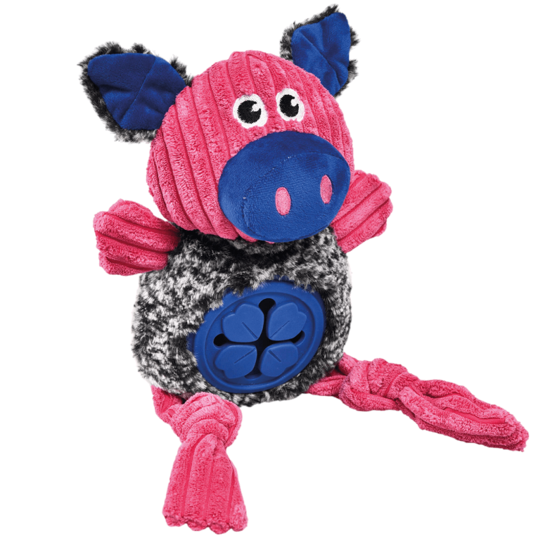 Juguete para perro con forma de cerdo rosa y azul extra resistente de 19 cm serie Premier DOG en Anlú.