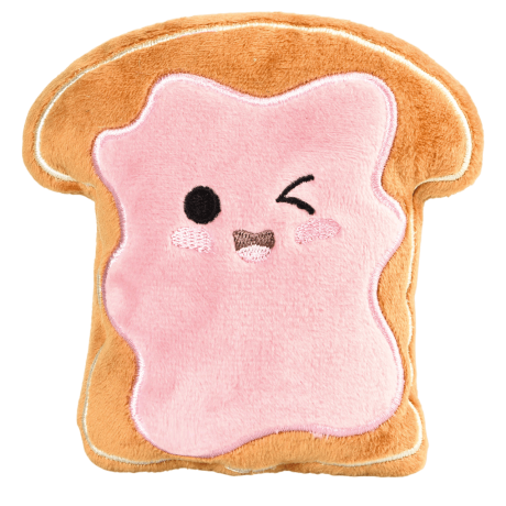 Juguete de peluche para perros con forma de rebanada de pan tostado marrón con borde oscuro serie Silent de Premier DOG en Anlú.