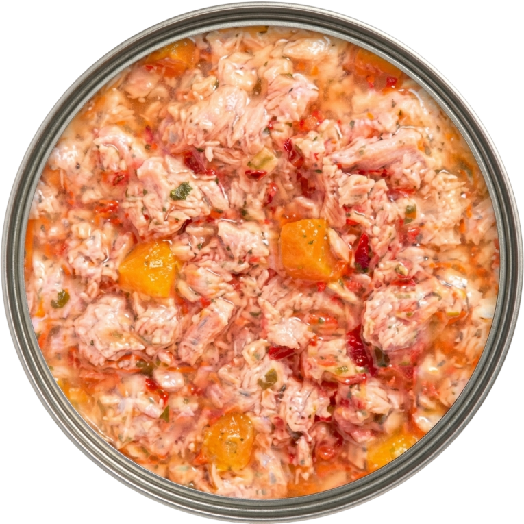 Les Mijotés Estofado de Pescado con Calabaza y Espinacas para perro, detalle