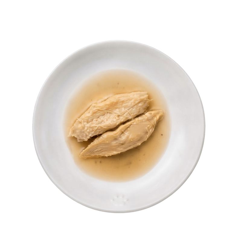 Filetes de pollo al vapor para perro y gato