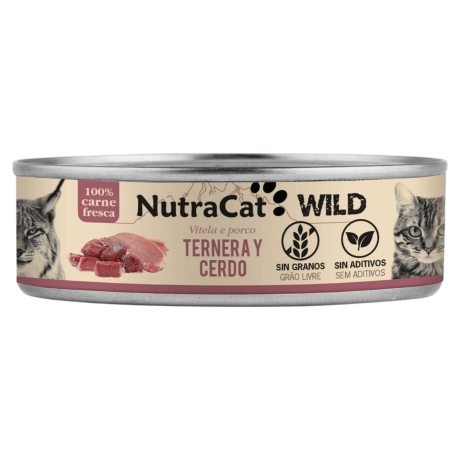 NutraCat WILD de Ternera y Cerdo 80gr para Gatos