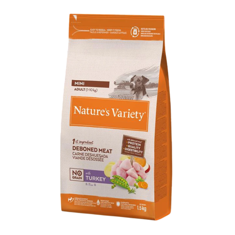 Nature's Variety No Grain Mini Adult Pienso de Pavo 1,5Kg Para Perros
