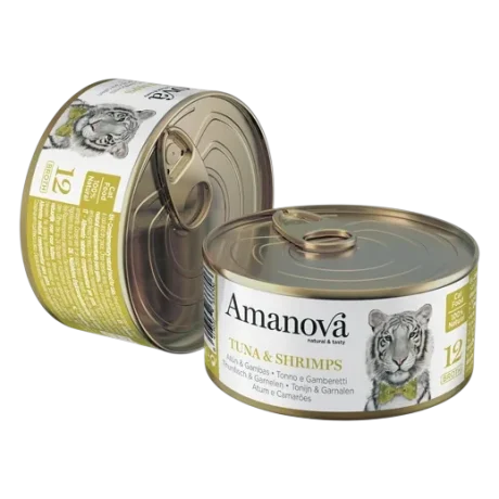 Amanova Filetes de Atún y Gambas en Caldo 70gr Para Gato