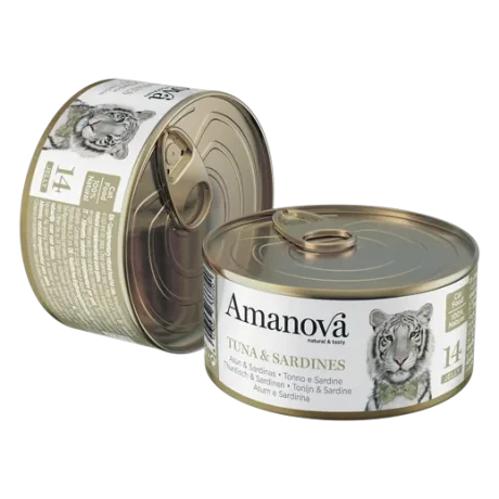 Amanova Filetes de Atún y Sardinas en Gelatina 70gr Para Gato
