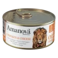 Lata de comida húmeda Amanova natural & tasty para gatos de pollo y queso