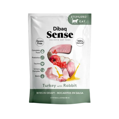 Dibaq Sense Bites Pavo con Conejo Esterilizado 100gr Para Gato
