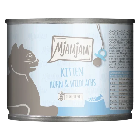 MjAMjAM Kitten Pollo y Salmón 200gr Para Gatos