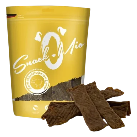 SnackOMio Tiras de Carne de Cordero 125gr Para Perros y Gatos