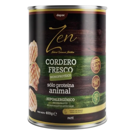 Zen Cordero Fresco Paté Monoprotéico 400gr Para Perros