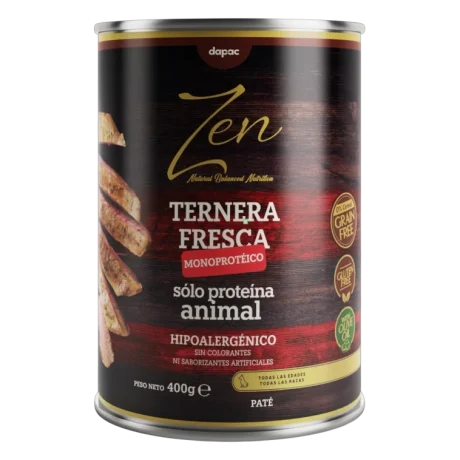 Zen Ternera Fresca Paté Monoprotéico 400gr Para Perros