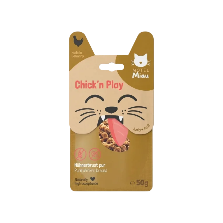 Bolsa de 50gr de Motel Miau Chick'n Play, snack de pollo para gatos
