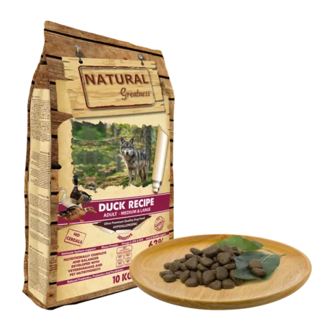Natural Greatness Receta de Pato Para Perros Medianos y Grandes