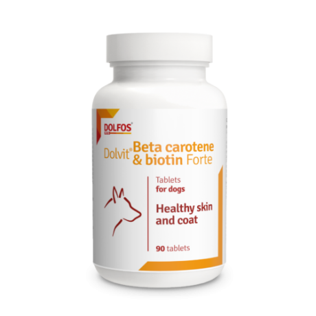 Suplemento Dolfos Dolvit Beta Caroteno y Biotina Forte para el brillo del pelo y salud de la piel en perros
