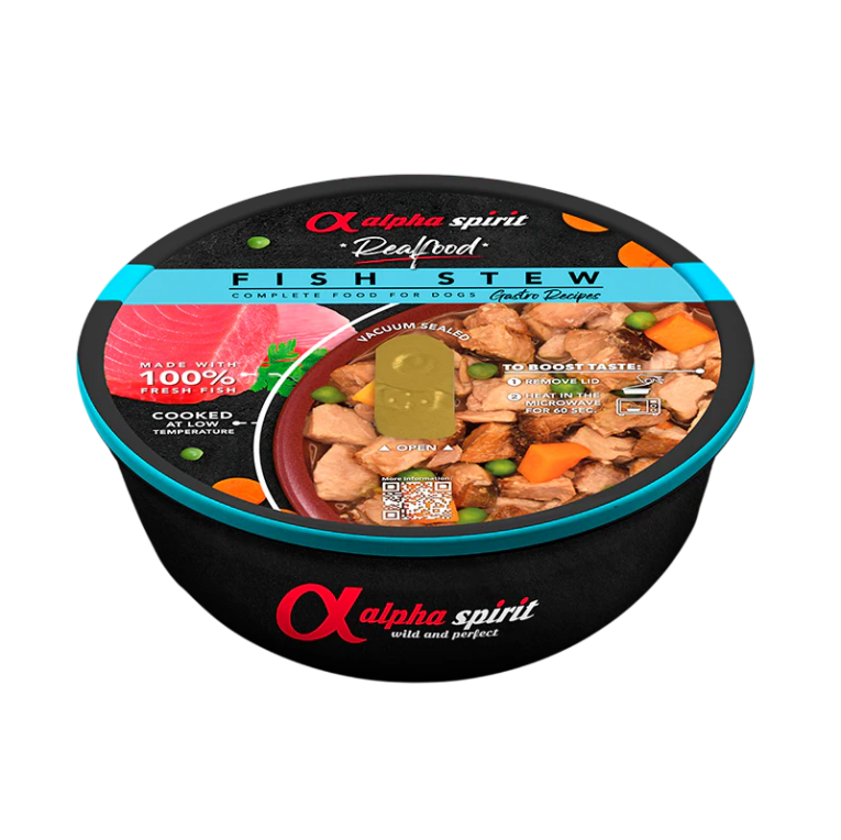 Composición: 97% atún fresco en su salsa, zanahoria, guisantes, calabaza, especias. Componentes Analíticos: Proteína Bruta: 19,8%, Grasa bruta: 0,9%, Fibra bruta: 0,7%, Ceniza bruta: 1,4%, Humedad: 76,7%, Energía metabolizable por kg: 893 Kcal – 3736 Kj Aditivos Nutricionales por kg: Vitaminas: Vitamina A (3a672a) 8011 IU, Vitamina D3 (3a671) 513 IU, Vitamina E (3a700) 160 IU. Minerales: 3b503 (Mn:3.2), 3b103 (Fe:22), 3b405 (Cu:4.3), 3b603 (Zn:35), 3b201 (I:0.5). Recomendaciones de Uso: Consulta la tabla de necesidades diarias de alimento como punto de referencia, variando la cantidad según la edad, nivel de actividad, peso y raza de tu perro. Una vez abierto, conservar en el frigorífico hasta 24 horas. Para potenciar la experiencia, retira la tapa y calienta 60 segundos en el microondas. Información Adicional: Apto para perros de todas las razas y tamaños. Almacenar en un lugar fresco y seco. Servir a temperatura ambiente o ligeramente calentado.