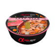 Composición: 97% cerdo fresco en su salsa, guisantes, zanahoria, boniato, especias. Componentes Analíticos: Proteína Bruta: 12,3%, Grasa bruta: 8,2%, Fibra bruta: 0,72%, Ceniza bruta: 0,7%, Humedad: 78,08%, Energía metabolizable por kg: 1230kcal - 5146kj Aditivos Nutricionales por kg: Vitaminas: Vitamina A (3a672a) 8011 IU, Vitamina D3 (3a671) 513 IU, Vitamina E (3a700) 160 IU. Minerales: 3b503 (Mn:3.2), 3b103 (Fe:22), 3b405 (Cu:4.3), 3b603 (Zn:35), 3b201 (I:0.5). Recomendaciones de Uso: Consulta la tabla de necesidades diarias de alimento como punto de referencia, variando la cantidad según la edad, nivel de actividad, peso y raza de tu perro. Una vez abierto, conservar en el frigorífico hasta 24 horas. Para potenciar la experiencia, retira la tapa y calienta 60 segundos en el microondas. Información Adicional: Apto para perros de todas las razas y tamaños. Almacenar en un lugar fresco y seco. Servir a temperatura ambiente o ligeramente calentado. Descubre toda la gama de comida húmeda de Alpha Spirit.