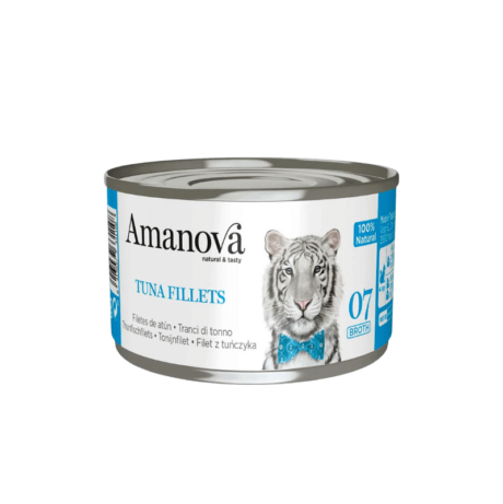 Composición Atún 65% Arroz 1% Agua 34% Componentes analíticos Proteína bruta 11% Grasa bruta 1% Fibra bruta 1% Ceniza bruta 1% Humedad 85% ¡Deleita a tu gato con el sabor intenso y la nutrición de Amanova Filetes de Atún en Caldo! Esta receta es la elección perfecta para gatos que buscan un alimento complementario delicioso y nutritivo, elaborado con ingredientes frescos y naturales. ¡Tu gato te lo agradecerá!