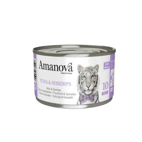 Composición Atún 55% Gambas 6% Agentes gelificantes 1,30% Agua 37,70% Componentes analíticos Proteína bruta 10% Grasa bruta 1% Fibra bruta 1% Ceniza bruta 1% Humedad 85% ¡Deleita a tu gato con el sabor intenso y la textura delicada de Amanova Atún y Gambas en Gelatina! Esta receta es la elección perfecta para gatos que buscan un alimento complementario delicioso y nutritivo, elaborado con ingredientes frescos y naturales. ¡Tu gato te lo agradecerá!
