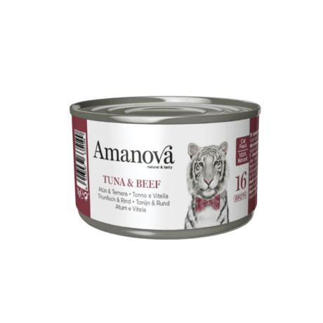 Composición Atún 60% Ternera 5% Arroz 1,4% Agua 34% Componentes analíticos Proteína bruta 11% Grasa bruta 0,30% Fibra bruta 0,70% Ceniza bruta 0,10% Humedad 85% ¡Regala a tu gato el sabor intenso y la nutrición de Amanova Atún y Ternera en Caldo! Esta receta es la elección perfecta para gatos que buscan un alimento complementario delicioso y nutritivo, elaborado con ingredientes frescos y naturales. ¡Tu gato te lo agradecerá!