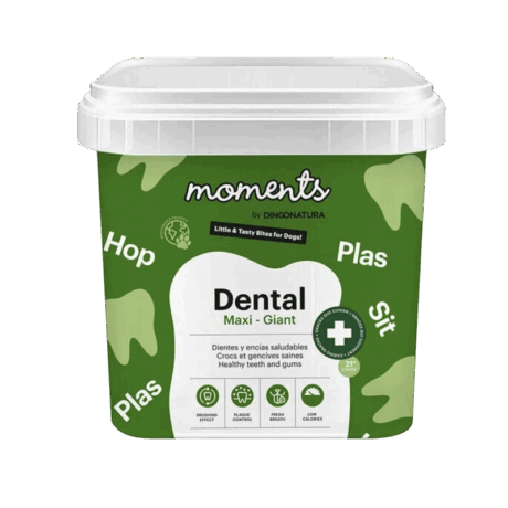 Barritas Dentales Perro Maxi Gigant Moments. Envase de 600gr con algas para control de placa y sarro.