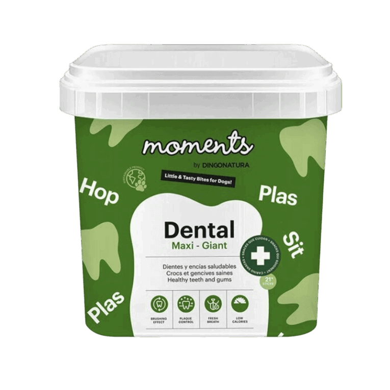 Barritas Dentales Perro Maxi Gigant Moments. Envase de 600gr con algas para control de placa y sarro.
