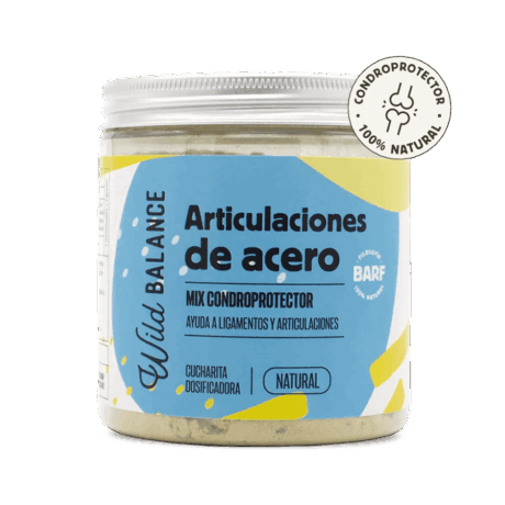Bote de Condroprotector Natural Perro Gato Wild Balance Articulaciones de Acero 100g.