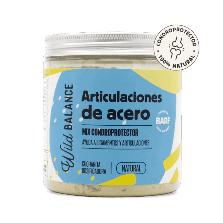 Bote de Condroprotector Natural Perro Gato Wild Balance Articulaciones de Acero 100g.