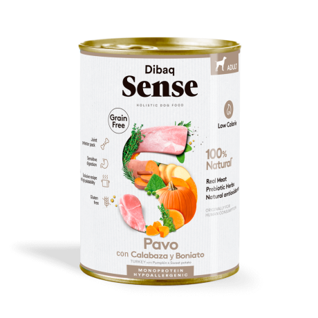 Dibaq Sense Pavo con Calabaza 380g Paté Para Perro
