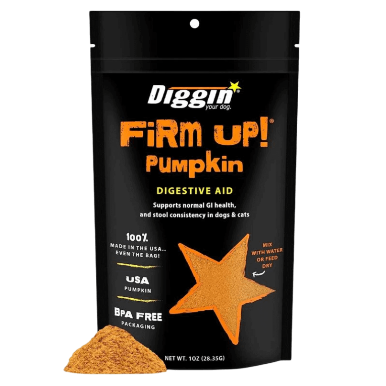 Firm Up Calabaza Digestivo (28,35g). Prebiótico 100% natural para salud intestinal de perros y gatos.