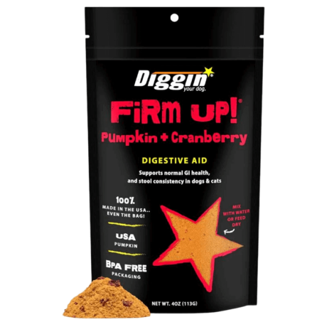 Firm Up Digestivo Urinario (113g). Prebiótico de calabaza y arándano para perros y gatos.