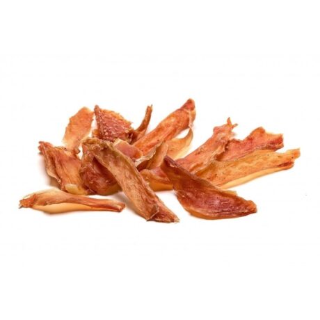 Pechuga Pollo Snack Gato y Perro (100gr). Tiras de pollo deshidratado, alto en proteína, bajo en grasa.
