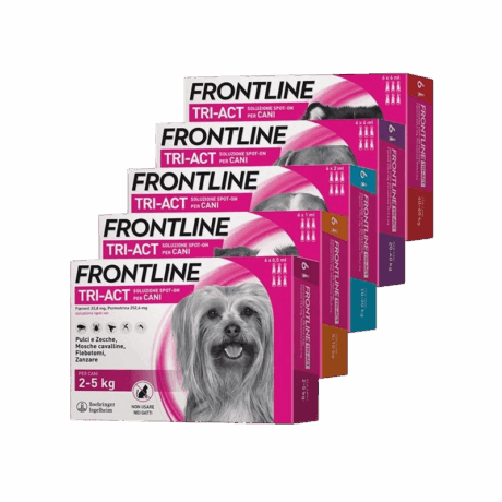 Pipetas Frontline Tri-Act Perro. Caja con triple acción contra pulgas garrapatas y mosquitos de Leishmaniosis.